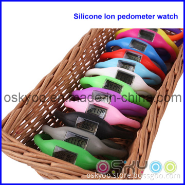 Promotional Gifts Silicon Negative Ion Wrist Pedometer Tracker Watch